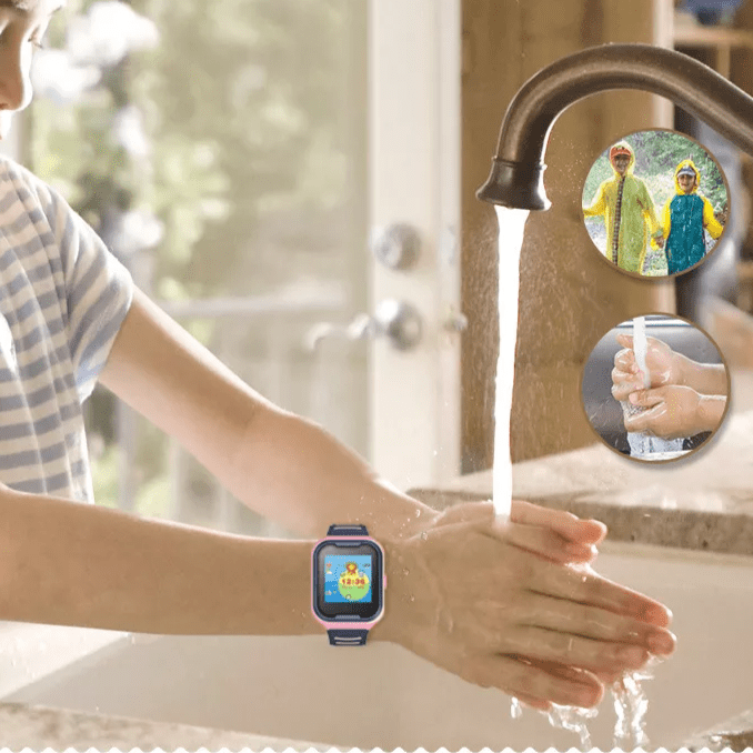 Montre Connectée Enfant GPS 4G SW-8167 affichant des conseils de lavage des mains