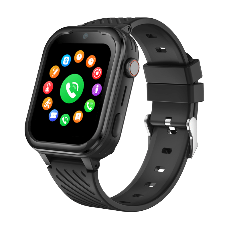 Montre Connectée Enfant GPS 4G SW-8185 avec écran circulaire et bracelet en silicone