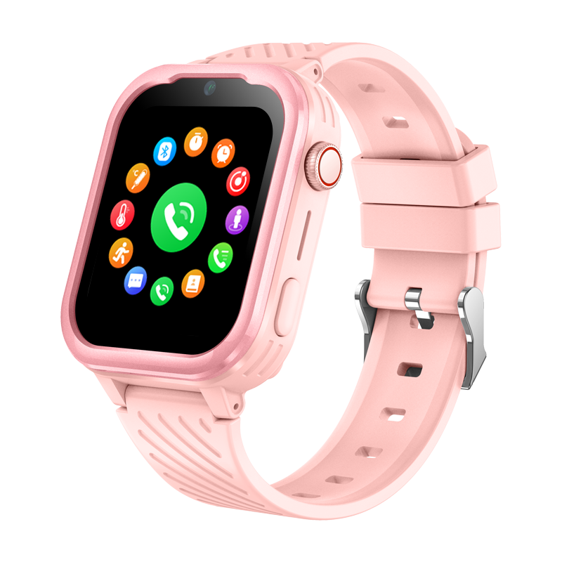 Montre connectée enfant GPS 4G SW-8185 avec écran digital et icônes d’applications colorées