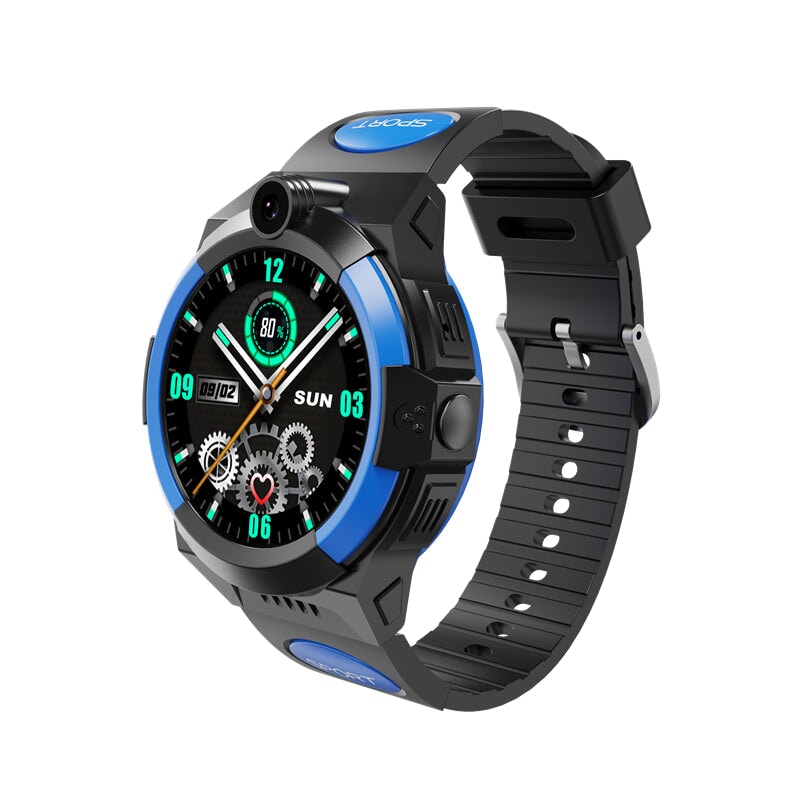 Montre connectée enfant GPS 4G SW-9401 noire et bleue avec écran numérique