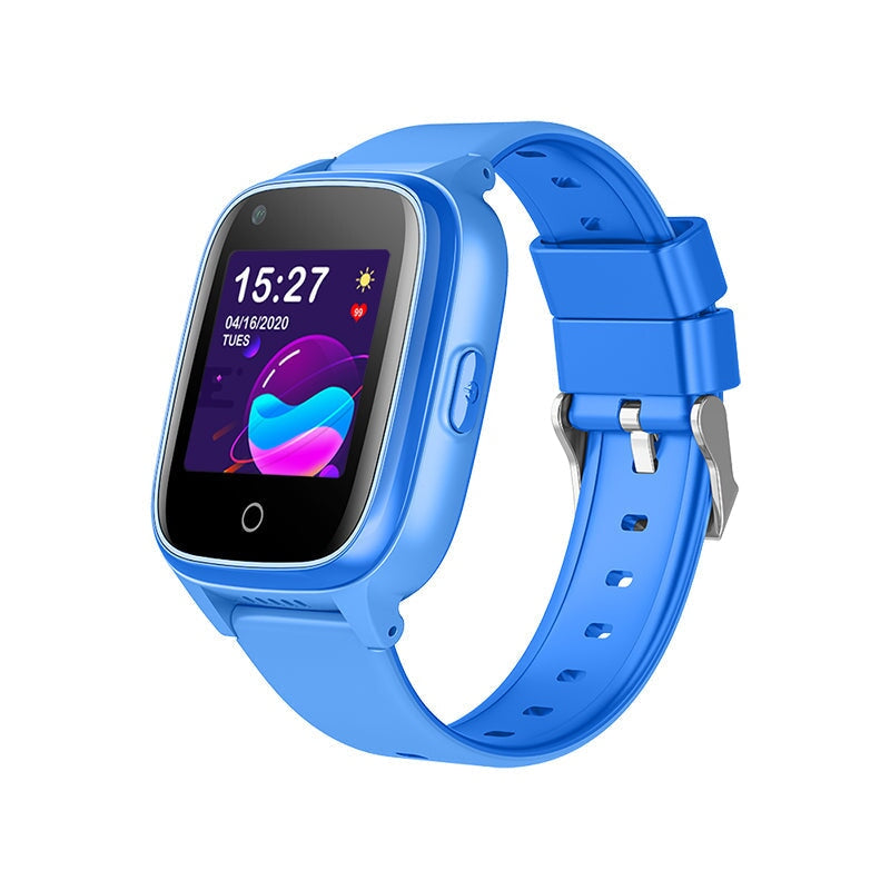 Montre Connectée Enfant GPS 4G SW-9437, smartwatch bleue avec écran digital et bracelet silicone