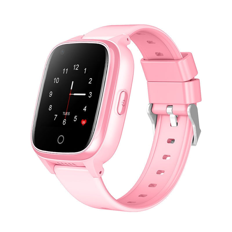 Montre connectée enfant GPS 4G SW-9437, smartwatch rose avec écran digital et bande silicone