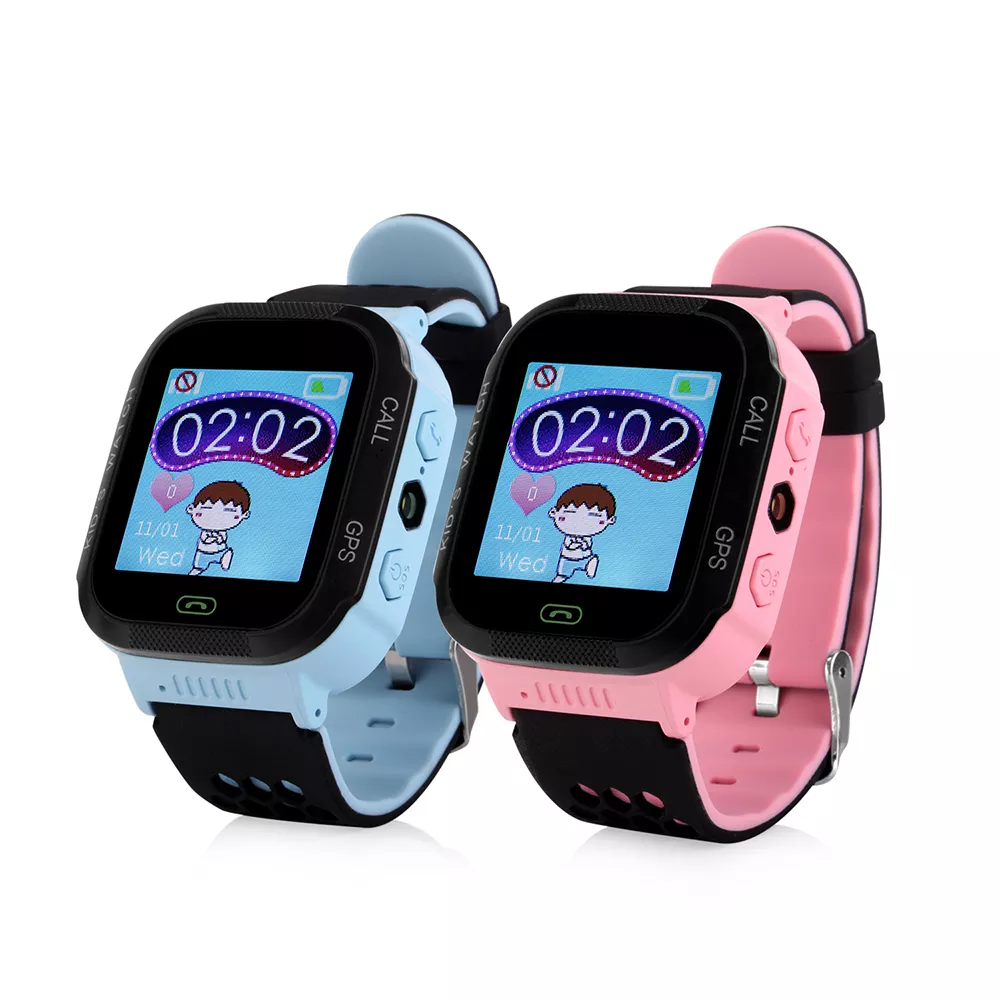 Montre connectée Enfant GPS SW-5129 en bleu et rose permettant aux enfants de lire l’heure