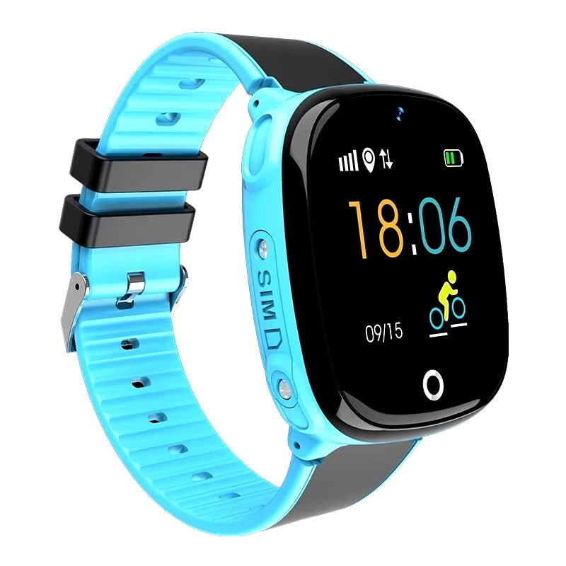 Montre Connectée Enfant GPS SW-7863 en bleu clair et noir avec affichage numérique