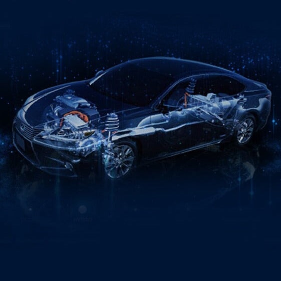 Vue x-ray d’une voiture transparente avec composants, pour Tracker GPS Voiture Moto