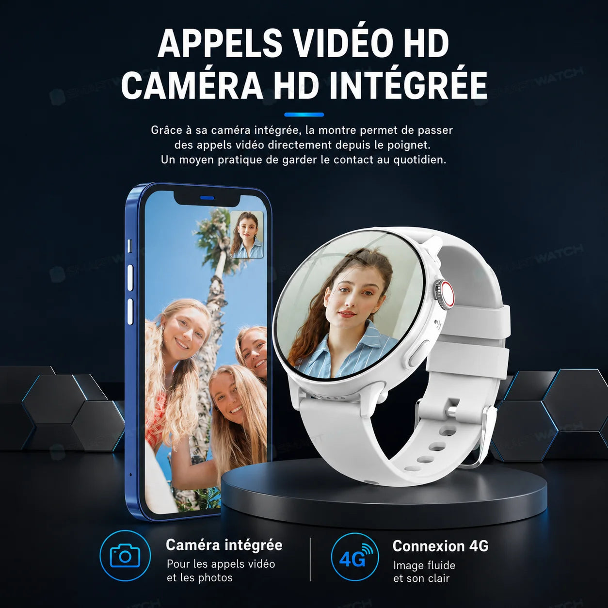 Montre connectée enfant 4G avec GPS, appels vidéo | PureVision SW9150