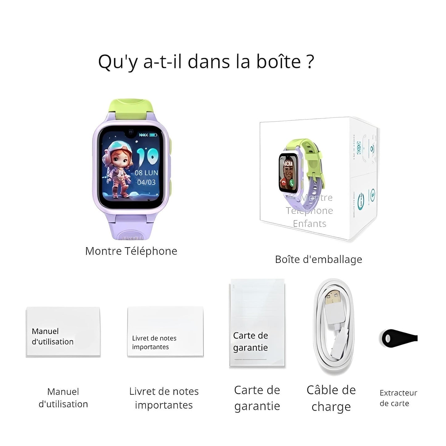 Montre Connectée enfant 4G GPS intelligence artificielle| AI Pro - Ecran AMOLED