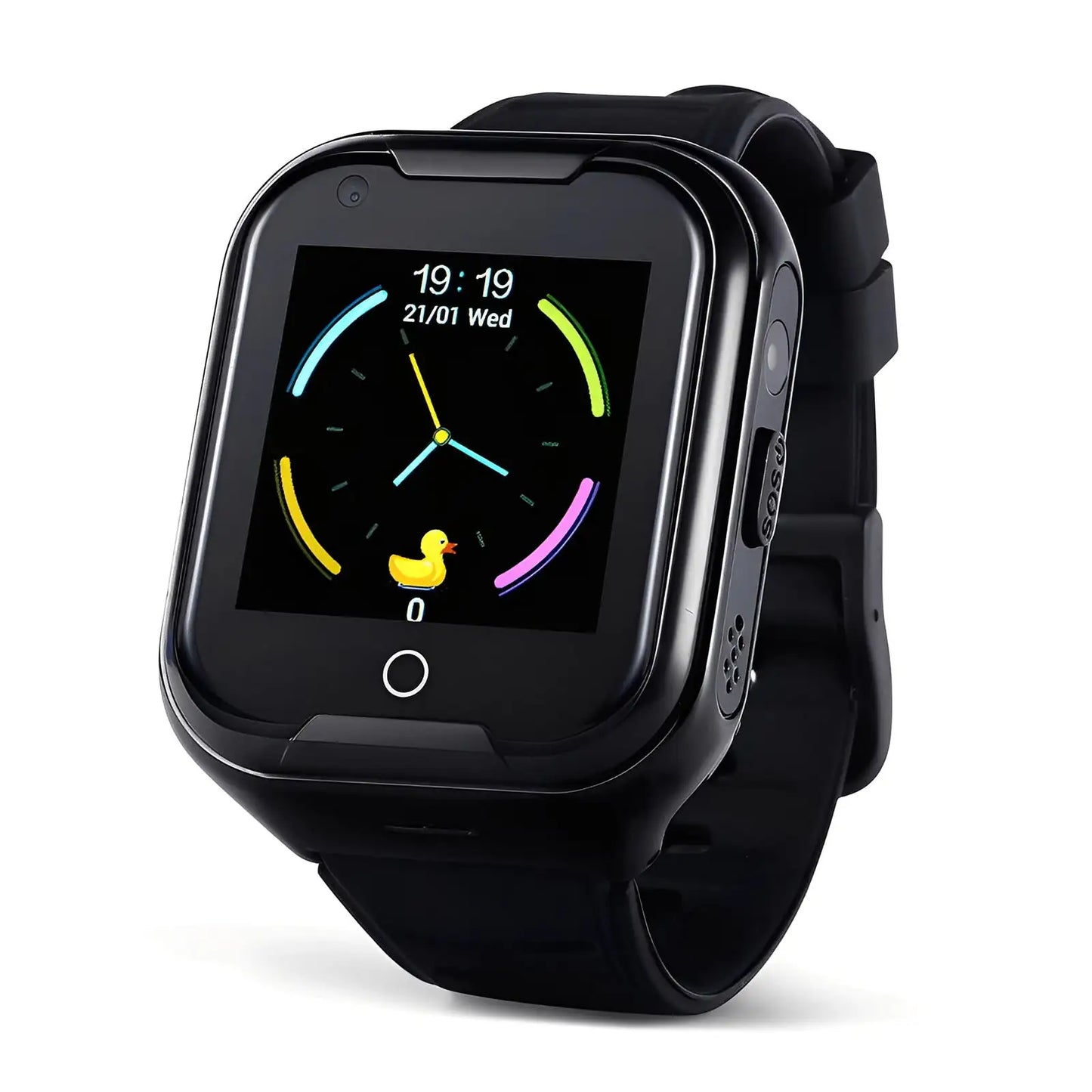 Noir Montre Connectée Enfant avec GPS 4G et Lampe de poche LED | KidGo - SW8167