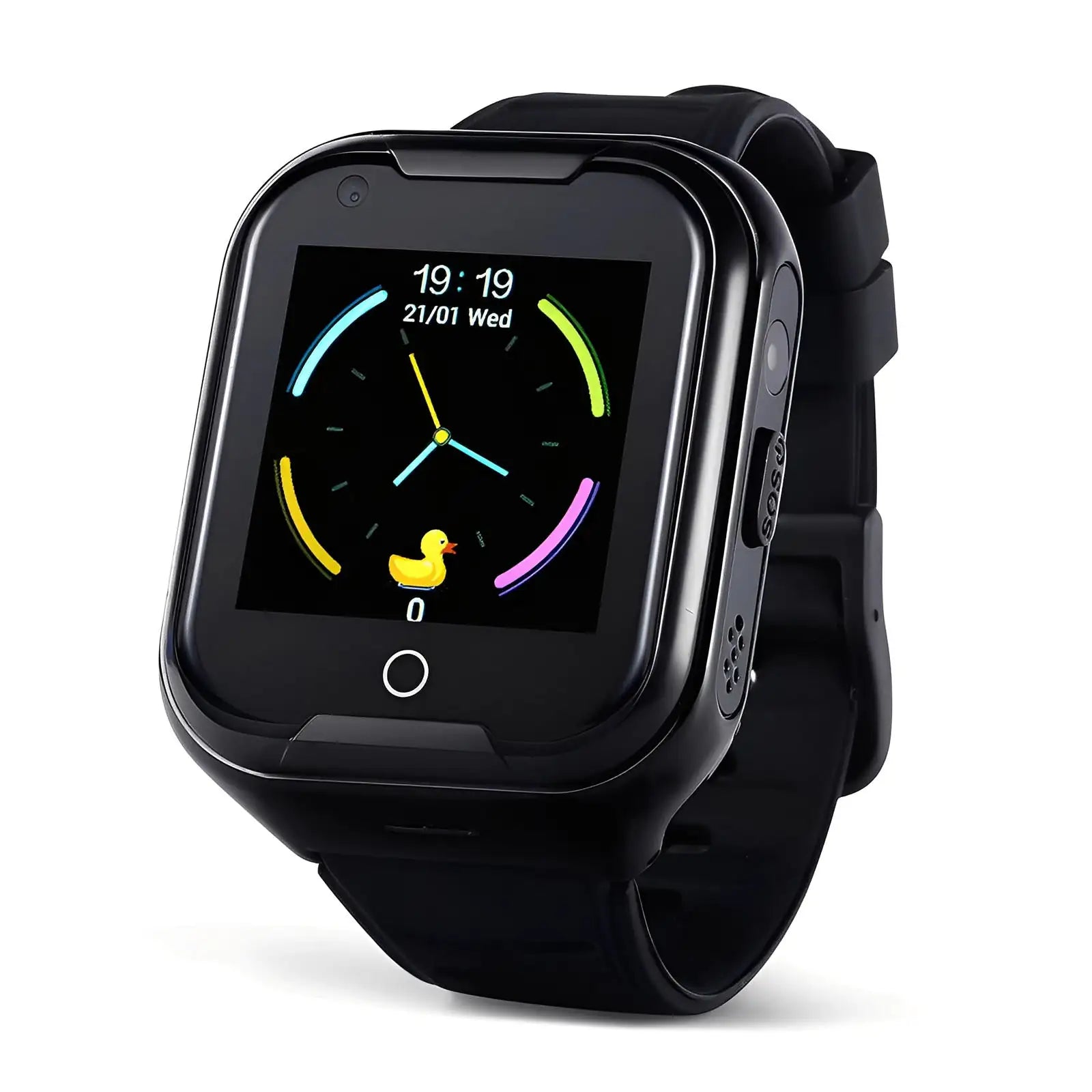 Noir Montre Connectée Enfant avec GPS 4G et Lampe de poche LED | KidGo - SW8167
