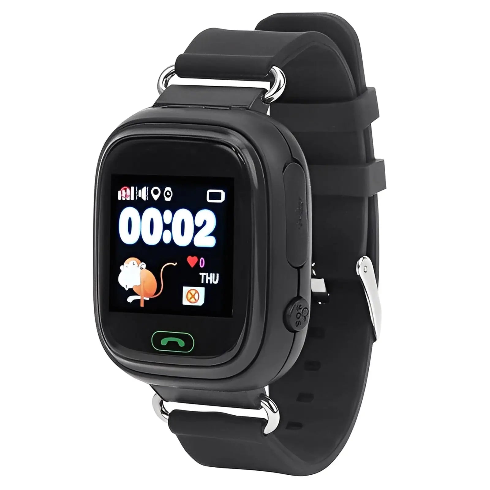 Noir Montre Connectée Enfant avec GPS - Capteur retrait poignet| Mini Explorer - SW7999