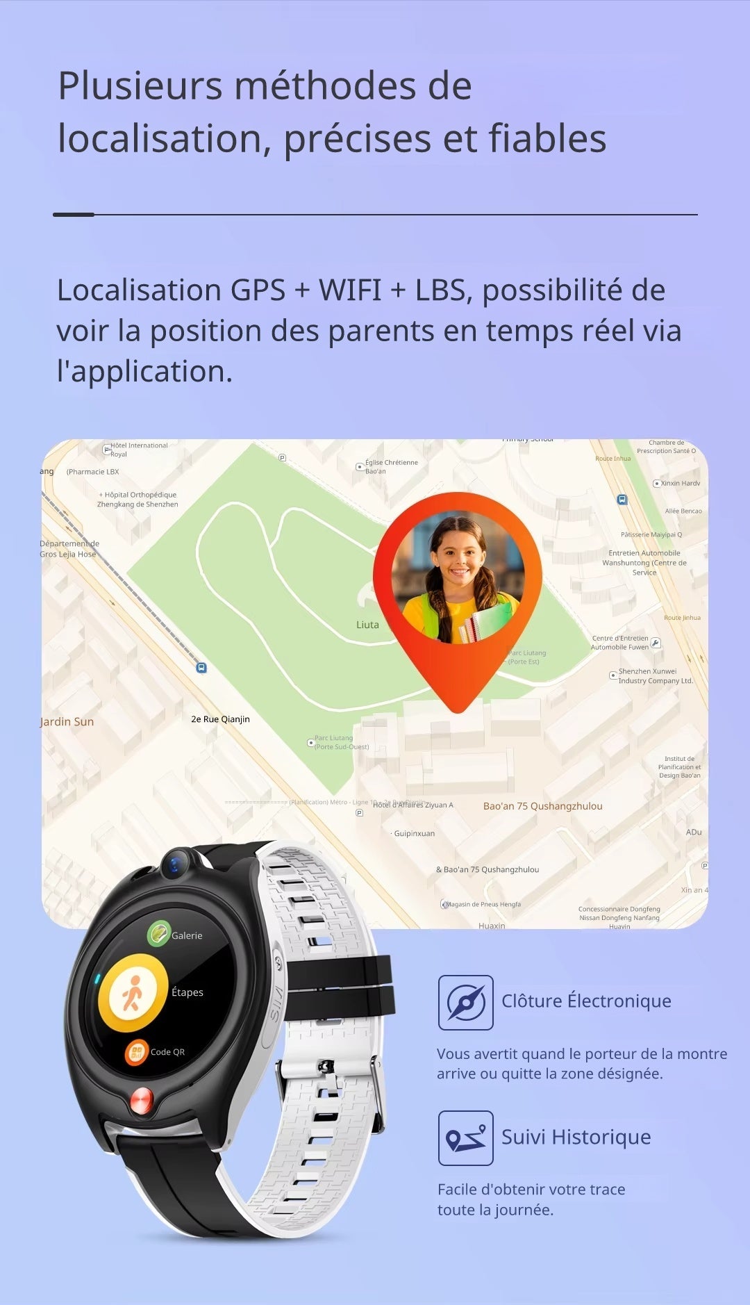 Montre Connectée Enfant capteur fréquence cardiaque et GPS 4G  | Sportwatch+ SW9401