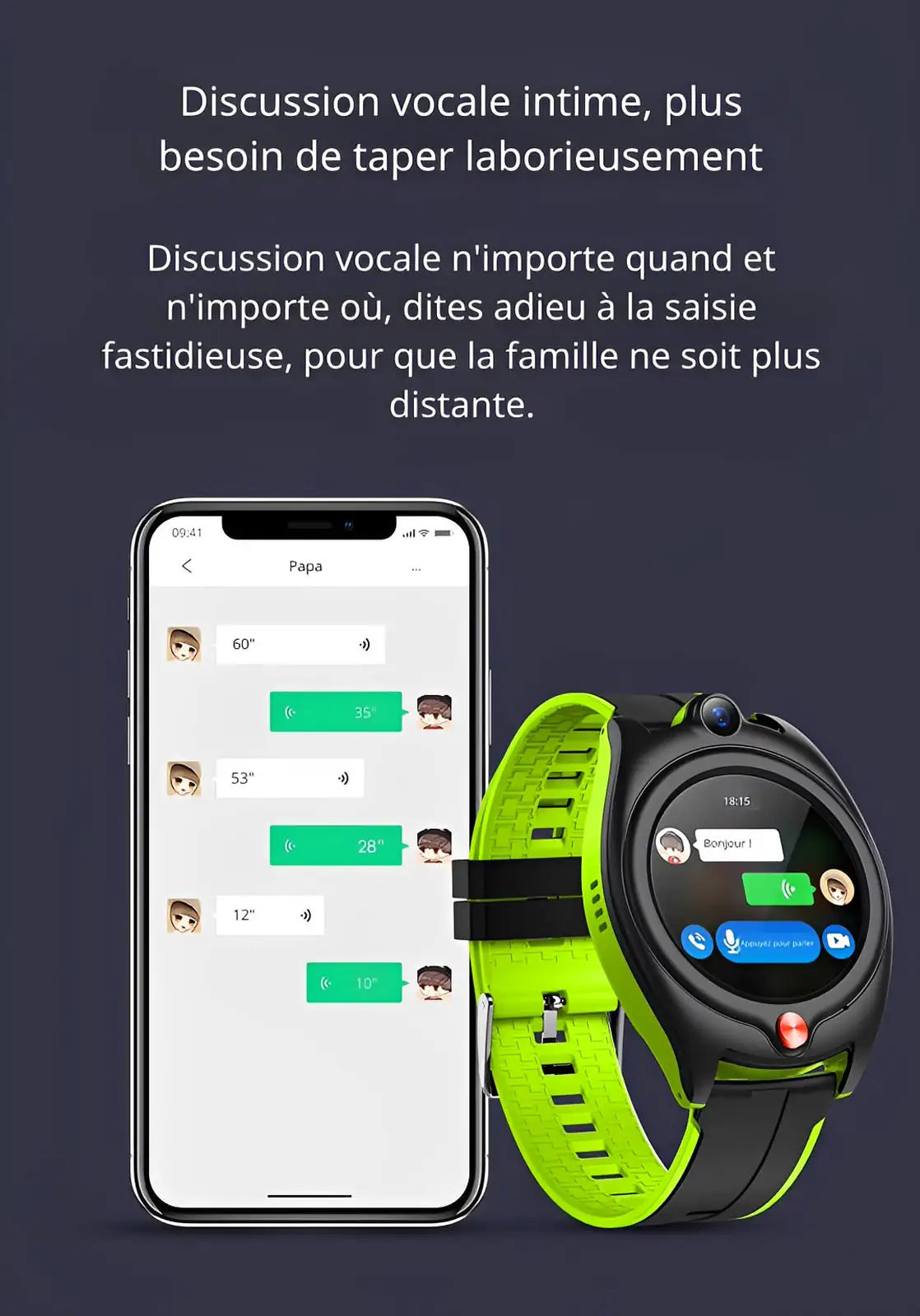 Montre Connectée Enfant capteur fréquence cardiaque et GPS 4G  | Sportwatch+ SW9401