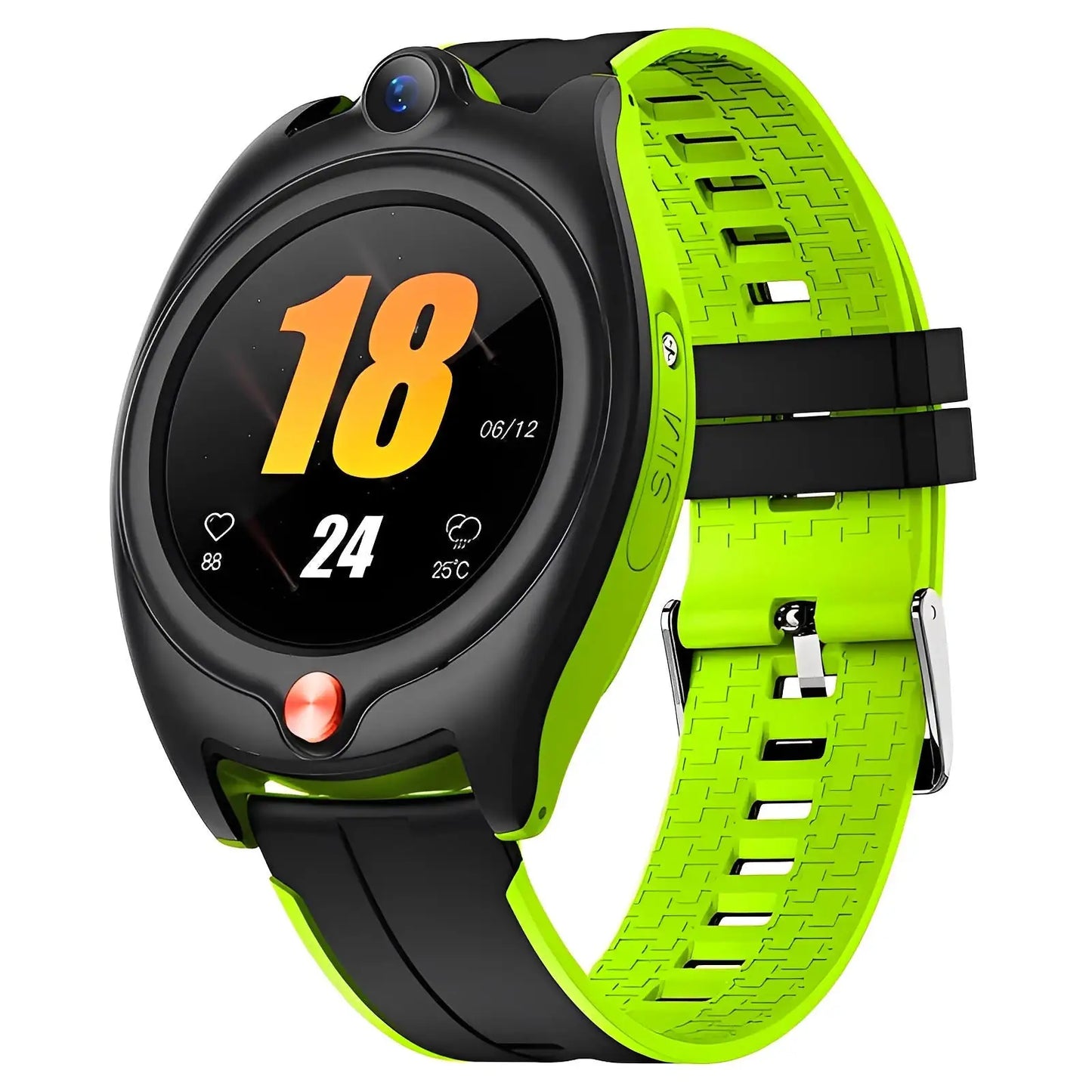 Vert Montre Connectée Enfant capteur fréquence cardiaque et GPS 4G  | Sportwatch+ SW9401