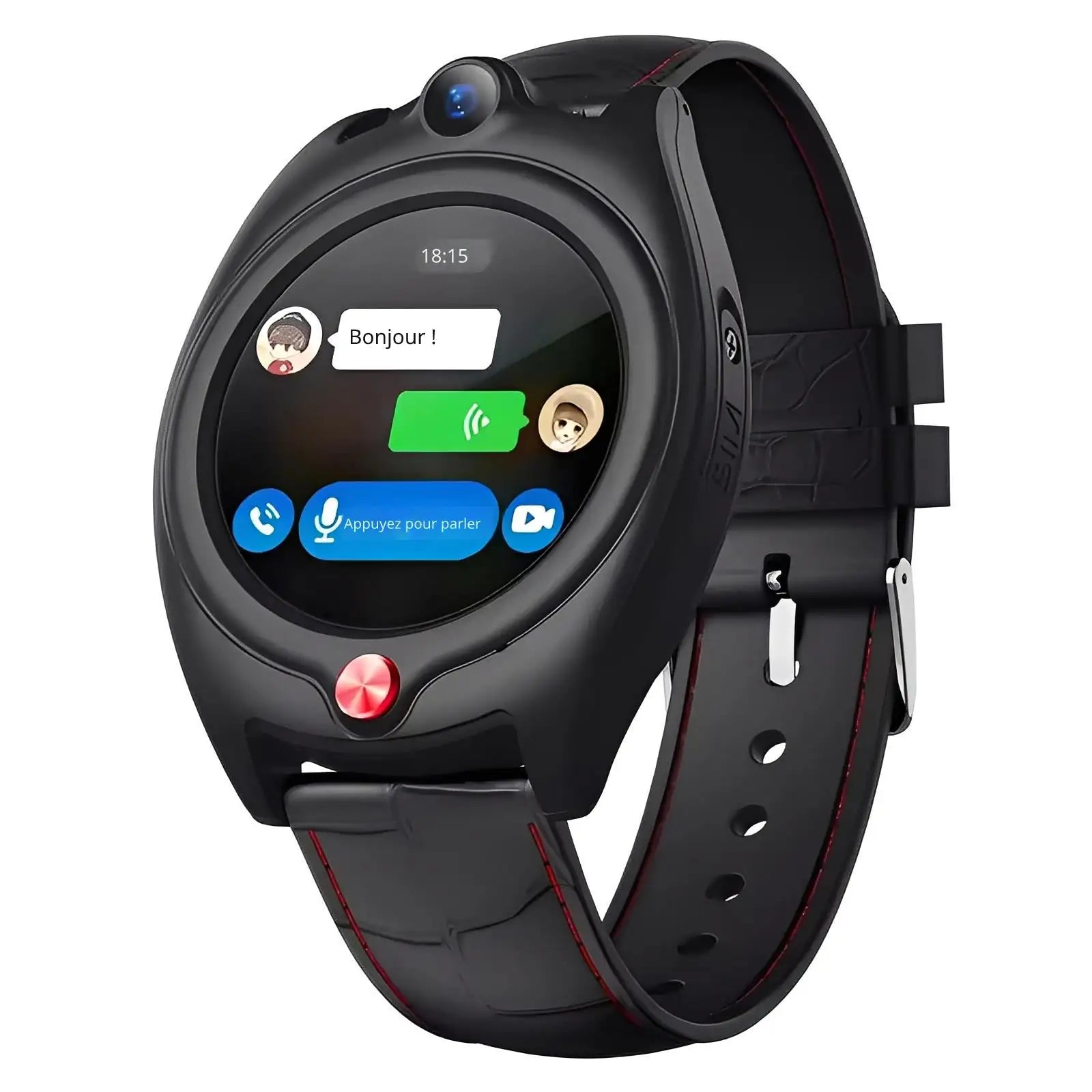 Noir Montre Connectée Enfant capteur fréquence cardiaque et GPS 4G  | Sportwatch+ SW9401