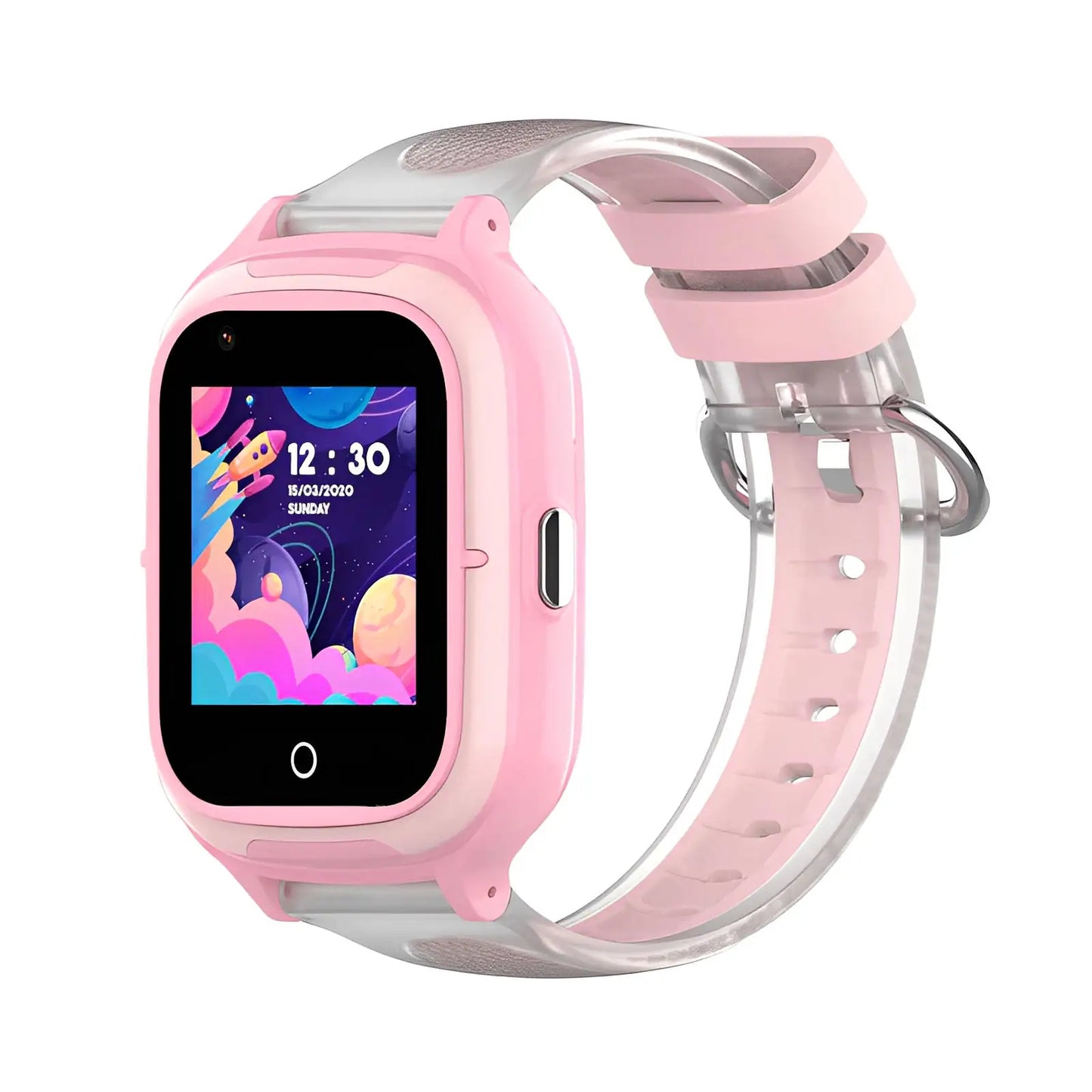 Rose Montre Connectée Enfant GPS 4G emplacement carte SIM | IconWatch - SW8258